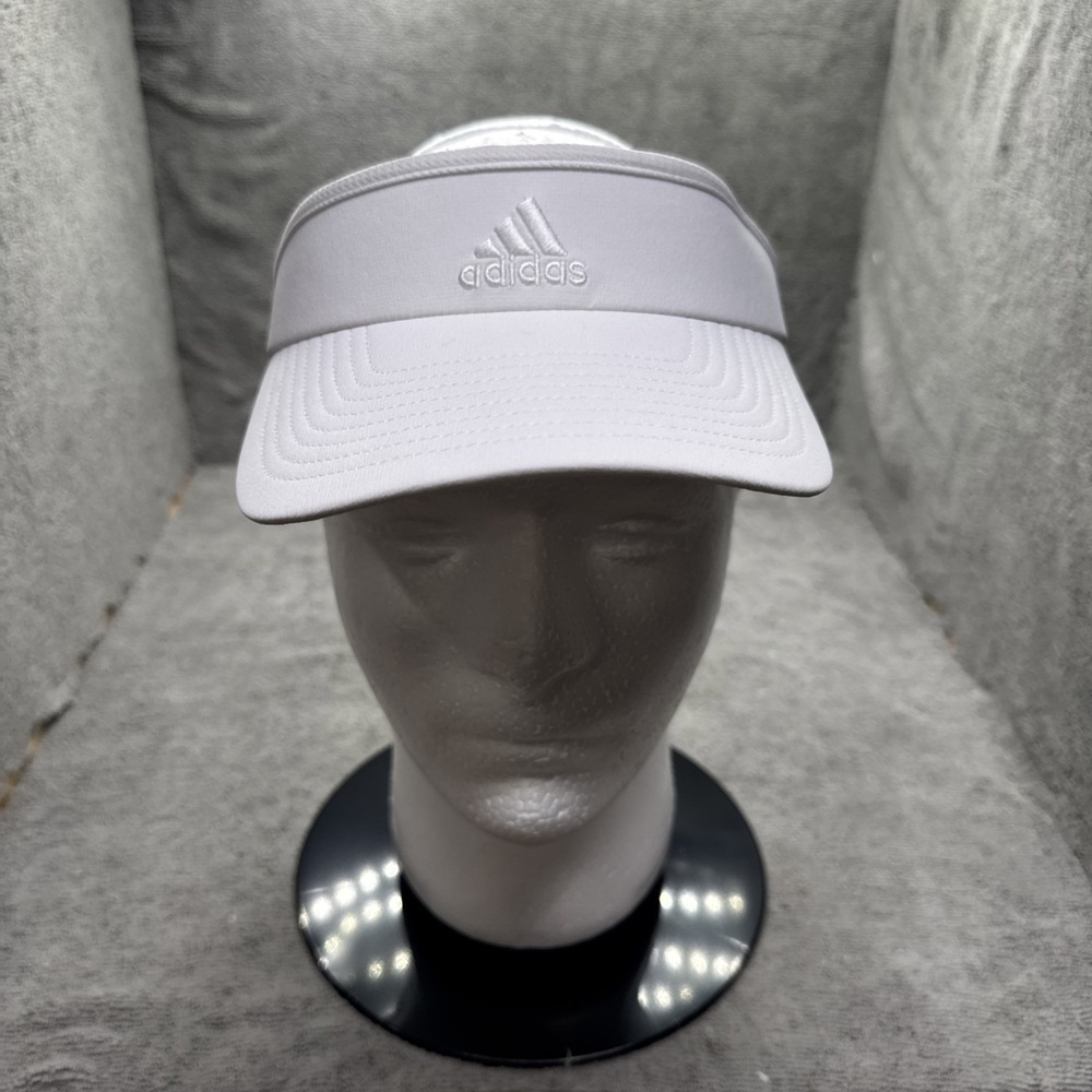 Adidas AEROREADY White Golf Visor Adjustable Sun Protection Sports Hat